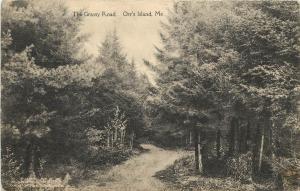 Vintage Postcard The Grassy Road Orr's Island Harpswell ME Casco Bay Cumberland 