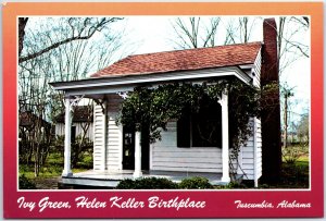 VINTAGE CONTINENTAL SIZE POSTCARD HELEN KELLER'S BIRTHPLACE AT TUSCUMBIA ALABAMA