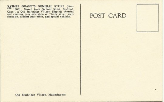 The General Store - Old Sturbridge Village MA Vintage Postcard Artist Signed Cha