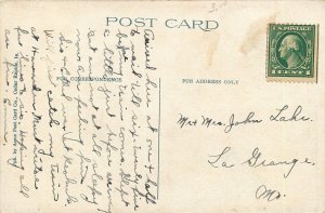 Cedar Rapids Iowa~Washington High School~Name in Flowers in Front~1920s~Postcard