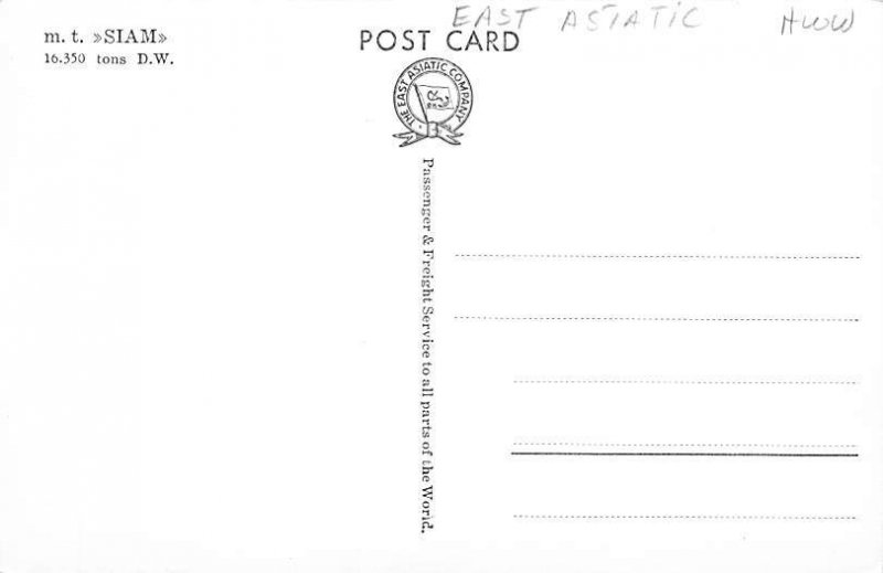 MT Siam East Asiatic Ship Unused 