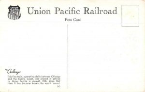 Union Pacific Railroad Challenger Lounge Car Train Interior Postcard AA1475