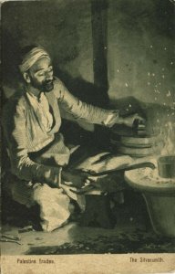 israel palestine, Palestinian Silversmith (1910s) Postcard