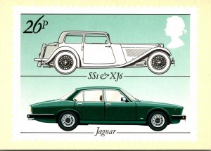 Stamps British Motor Cars Jaguar SS1 & XJ6