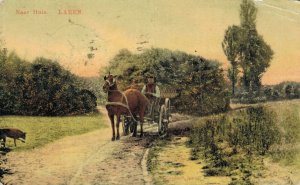 Netherlands Laren Naar Huis Horse Wagon Vintage Postcard 07.57