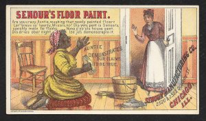 VICTORIAN TRADE CARD Senour's Floor Paint Black Woman Scrubbing Floor