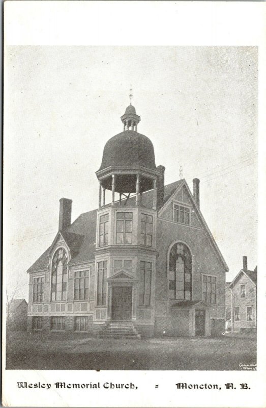 Vtg 1910s Wesley Memorial Church Moncton New Brunswick NB Canada Postcard