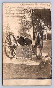 J89/ Fremont Ohio RPPC Postcard 1905 Cannon Old Betsy Fort Stephenson 340