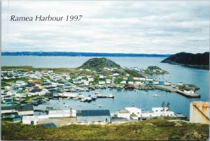 Ramea Harbor 1997, Newfoundland, Canada aerial birds eye postcard (6-7107)
