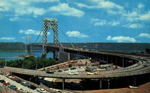 USA George Washington Bridge Fort Lee New Jersey Chrome Postcard 08.66