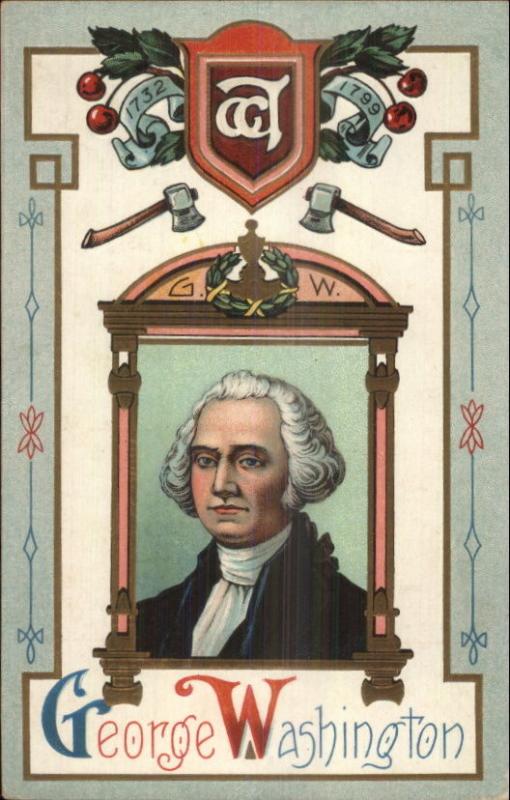 George Washington Orante Border Embossed c1910 Postcard