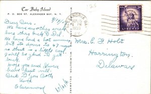 TAR BABY ISLAND ALEXANDER BAY NY POSTED postcard PC VINTAGE 