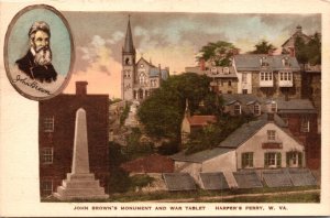 Hand Colored John Brown's Monument and War Tablet Harper's Ferry West Virginia