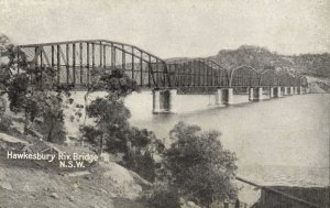 australia, NSW, Hawkesbury River Bridge (1910s) Postcard