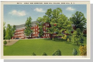 Mars Hills, North Carolina/NC Postcard,College/Girl's Dormitory, Near Mint!