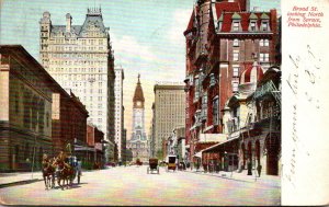 Pennsylvania Philadelphia Broad Street Looking North From Spruce 1907