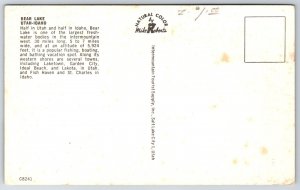 Utah-Nevada~Air View Bear Lake~Vintage Postcard