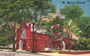 Vintage Postcard Saint Mary's Church W. Washington St. Greenville South Carolina