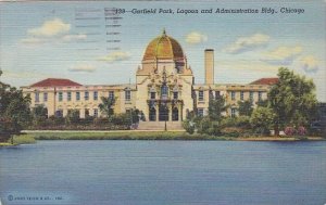 Illinois Chicago Garfield Park Lagoon And Administration Building 1942