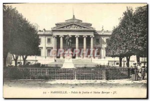 Old Postcard Marseille Courthouse and Statue Berryer