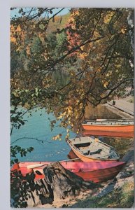 Fall Colours, Rowboats, Simcoe County, Ontario, Vintage 1972 Chrome Postcard