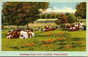 Wisconsin Greetings From Eau Claire 1951