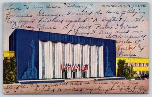 1933 Administration Building Century Progress Chicago Illinois Posted Postcard