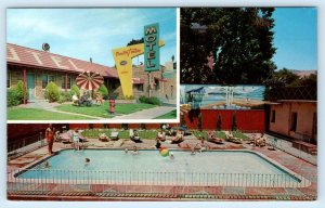 SALT LAKE CITY, UT ~ Roadside DOWN TOWN MOTEL Pool 1960s C.A. Black Postcard