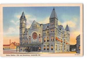 Louisville Kentucky KY Postcard 1930-1950 Union Station 10th and Broadway
