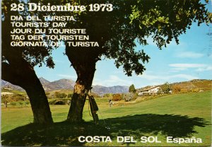 Costa Del Sol Espana Spain Tourists Day December 28 1973 Postcard C8