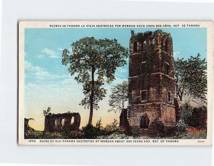 Postcard Ruins of Cathedral Tower at Old Panama Panama