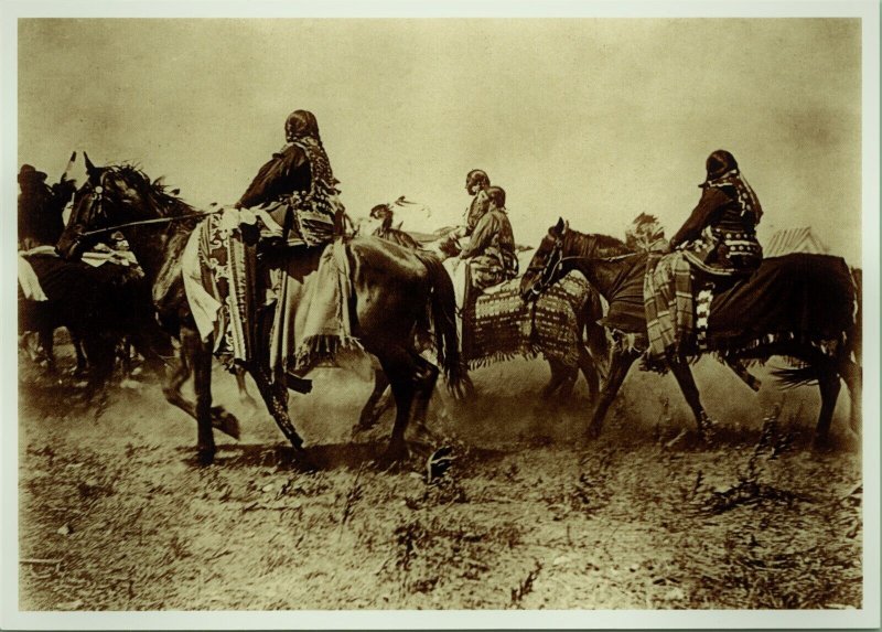 Omaha Women Southern Sioux Riding Horses 1903 Photo Reprint Postcard sepia 