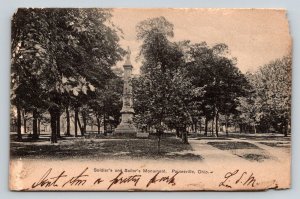 1906  Soldier's & Sailor's Monument   Painesville  Ohio  Postcard