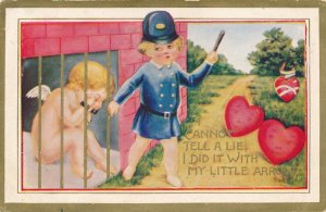 Valentine Greetings Cupid in Jail I Cannot Lie I Did it with My Little Arrow DB