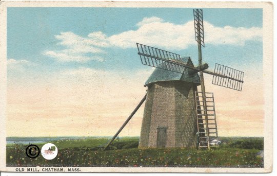 Old Mill Chatham Massachusetts Windmill in Countryside 1919 Curteich Postcard