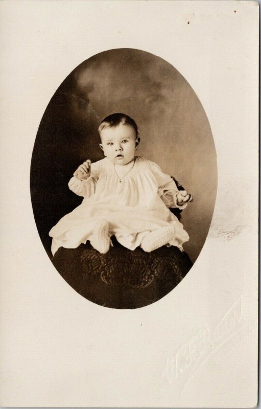 Roger Philbrook 1912 Portrait Young Child Real Photo Postcard F77