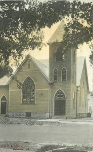 Postcard Indiana Wakarusa First M.E. Church 23-11236