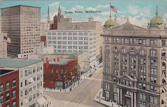 Wisconsin Milwaukee Down Town 1919