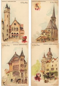 ADVERTISING CHOCOLAT GUERIN BOUTRON 1900 EXPO ROBIDA 30 LITHO Postcards (L3698)