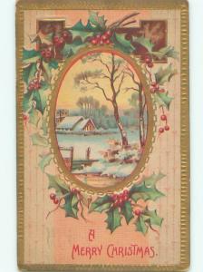 Divided-Back CHRISTMAS SCENE Great Postcard W9625