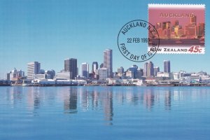 Auckland New Zealand Skyscraper Waterfront Postcard First Day Cover