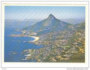 Lion's Head towers above Camps Bay and Clfton, Table Bay, South Africa, 50-70s