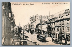 WARSZAWA POLAND UL. NOWY SWYAT ANTIQUE POSTCARD