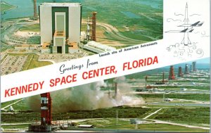 postcard FL NASA - Greetings from Kennedy Space Center