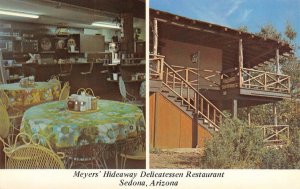 Meyers' Hideaway Delicatessen Restaurant Sedona, AZ Roadside ca 1960s Postcard