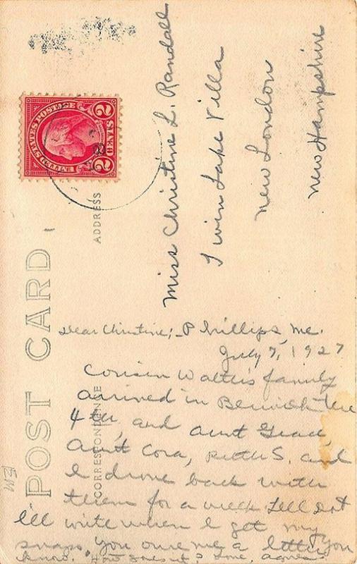 Phillips ME Main Street Storefronts Socony Gas Station RPPC Postcard