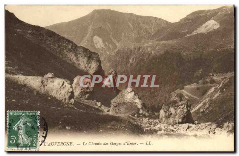 Old Postcard L & # 39Auvergne Le Chemin Des Gorges D & # 39Enfer