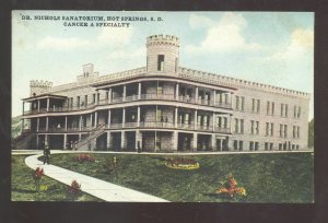 HOT SPRINGS SOUTH DAKOTA SD DR NICHOLS SANATORIUM VINTAGE POSTCARD 1910