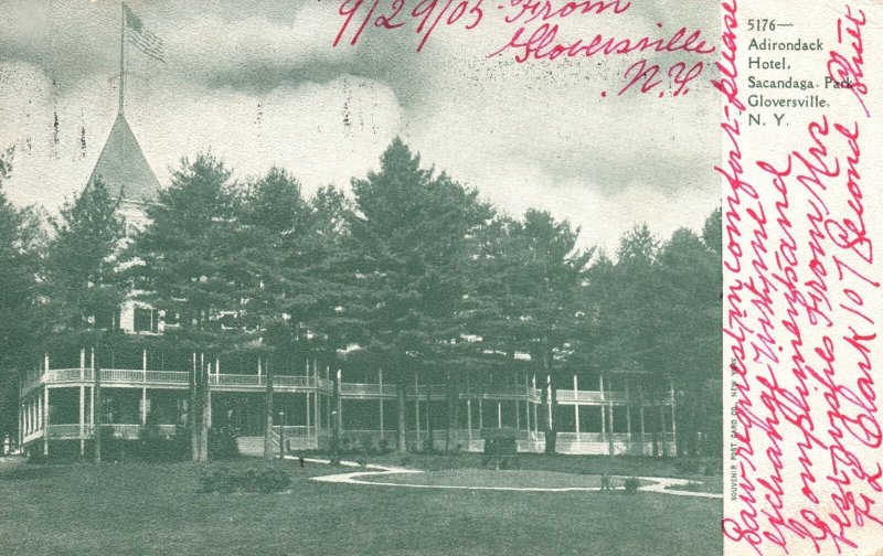 Vintage Postcard 1900's Adirondack Hotel Sacandaga Park Gloversville NY