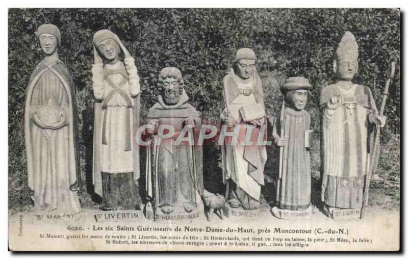 Old Postcard The six healing saints of Notre Dame du Haut close Monocontour
